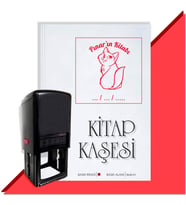 Kişiye Özel  Beyaz Kedi Tarihli Kitap Kaşesi (Kırmızı)
