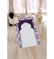 EVDEYA Dijital Baskılı Yıkanabilir Hediyelik Namazlık Seccade 70x130cm, SECCADE-25-GRİ, (Mor)
