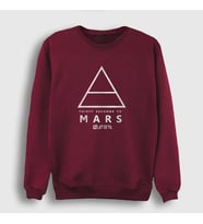 Presmono Unisex Beyaz Logo 30 Seconds To Mars Sweatshirt 172092tt (Bordo)