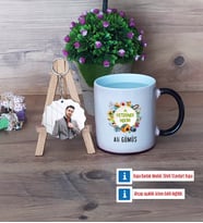 Veteriner Hekim Kupa Bardak Beyaz ve Fotoğraflı Ahşap Anahtarlık Hediye Veteriner Hekimler Günü Hediyesi (Model 9)