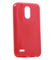 LG Stylus 3 Kılıf Zore Shining Simli Silikon Kılıf (Kırmızı)