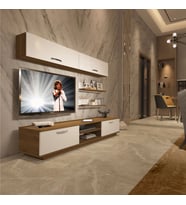 Decoraktiv Eko 5B Mdf Dvd Tv Ünitesi Tv Sehpası - Parlak Beyaz (Pera-Beyaz)
