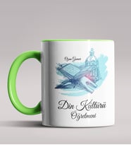 Kişiye Özel Din Kültürü Öğretmeni Tasarımlı Siyah Renk Kupa 3 (Yeşil)
