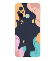 PrintiFy Xiaomi Redmi 12c Uyumlu Lansman Kılıf Karışık Renkler Tasarımlı İçi Kadife Kapak (Lacivert)
