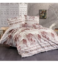 Yüksek Kalite Doğa Desen Tek Kişilik Pamuklu Nevresim Takımı (Bordo)