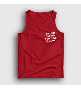 Presmono Unisex Sarı Fuck Your Social Club Atlet 401940tt (Kırmızı)