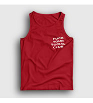 Presmono Unisex Sarı Fuck Your Social Club Atlet 401940tt (Kırmızı)