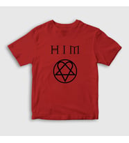 Presmono Unisex Çocuk Beyaz Logo Him T-Shirt 80840tt (Kırmızı)