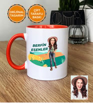 Kişiye Özel Karikatürlü Ziraat Mühendisi Hediye Kupa Bardak Kadın Ziraat Mühendisine Mühendisler Günü Hediyesi (Turuncu)