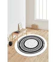 Dijital Baskılı Kaymaz Taban Yıkanabilir Yuvarlak Salon Halısı Koridor Halısı Paspas NDY-HT-1481 (Çok Renkli)