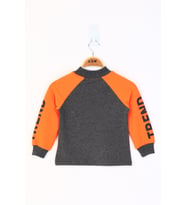 Toontoy Kız Çocuk Stunnig Collar Baskılı Sweatshirt (Antrasit Melanj)