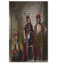 Cakapuzzle Kızılderililer Renklendirilmiş Fotoğraf Puzzle Yapboz MDF (Ahşap) (1000 Parça)