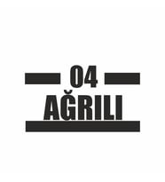04 Ağrılı Araba Sticker siyah 14x8 CM (Siyah)