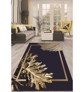 Dijital Kaymaz Taban Yıkanabilir Modern Renkli Salon Halısı Mutfak Halısı Yolluk ND-HT-846 (Lacivert)