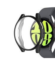 Microsonic Samsung Galaxy Watch 6 Classic 47mm Kılıf 360 Full Round Soft Silicone Şeffaf (Siyah)