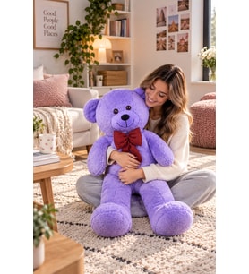 140 Cm Sevimli Pelüş Ayıcık (Mor)