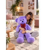 140 Cm Sevimli Pelüş Ayıcık (Mor)