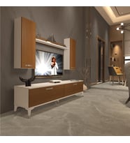 Decoraktiv Eko 7 Slm Std Silver Tv Ünitesi Tv Sehpası (Beyaz - Ceviz)