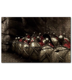 Cakapuzzle 300 Spartalı Mızrak ve Kalkanlı Askerler  Puzzle Yapboz MDF (Ahşap) (500 Parça)