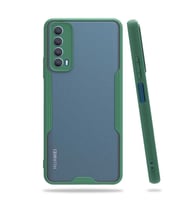 Huawei P Smart 2021 Kılıf Parfe Kenarları Pastel Renk Silikon (Yeşil)