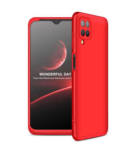 Galaxy A12 Kılıf Zore Ays Full Koruma Kılıf (Kırmızı)