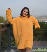 Welsoft Peluş Polar Giyilebilir Battaniye Pijama (Kahverengi)