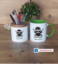 Erkek Kuaförü Kalemlik, Kupa Bardak T Kişiye Özel Hediye (Model 14)