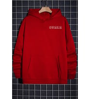 Unisex Osaka Baskılı Kapüşonlu Sweatshirt (A.Kırmızı)