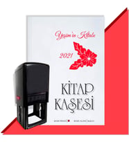 Kişiye Özel Çiçek Buketi 18 2021 Otomatik Kitap Kaşesi (Kırmızı)