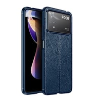 Xiaomi Poco X4 Pro 5G Kılıf Deri Görünümlü Slim Silikon (Lacivert)