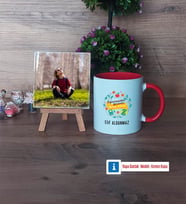 Öğretmenler Günü Hediyesi Fotoğraflı Dekoratif Taş, Kupa Bardak Beyaz Hediye (Model 2)