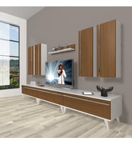 Decoraktiv Eko 8d Mdf Retro Tv Ünitesi Tv Sehpası (Beyaz - Ceviz)