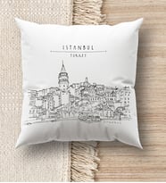 BK Gift İstanbul Tasarımlı Beyaz Kırlent Yastık, Ev Hediyesi, Ev Dekorasyonu, Dekoratif Hediye (Model 5)