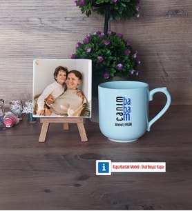 Babaya Hediye Fotoğraflı Dekoratif Taş, Kupa Bardak Beyaz Hediye (Model 5)