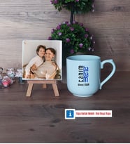Babaya Hediye Fotoğraflı Dekoratif Taş, Kupa Bardak Beyaz Hediye (Model 5)