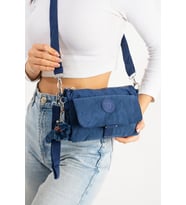 Mini Boy Kadın Postacı Omuz Çantası Çapraz Askılı Hafif Su İtici Kumaş 20*15 Cm Çok Cepli  (Lacivert)