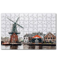 Cakapuzzle Hollanda Yeldeğirmeni ve Şirin Kasaba Puzzle Yapboz MDF (Ahşap) (1000 Parça)