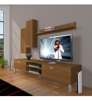 Decoraktiv Eko 7 Mdf Dvd Krom Ayaklı Tv Ünitesi Tv Sehpası (Ceviz)