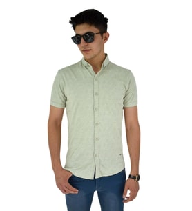 Erkek Dügmeli Polo Yaka Tişört R4400 BGL-ST02773 (Çağla Yeşili)