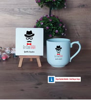 En Cool Baba Dekoratif Taş, Kupa Bardak Kırmızı Hediye Babaya Hediye (Model 4)