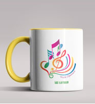 Kişiye Özel Müzik Öğretmeni Tasarımlı Siyah Renk Kupa Bardak 4 (Sarı)