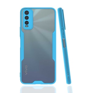 Vivo Y11S Kılıf Zore Parfe Kenarları Pastel Renk Silikon Kılıf (Mavi)