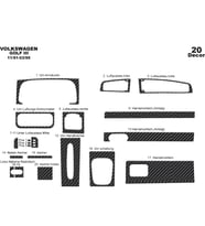 Meriç® Volkswagen Golf 3 Ön Torpido Kaplama Maun 20 Parça 1991-1995 (Karbon)