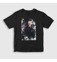 Presmono Unisex Çocuk Beyaz Geralt Of Rivia Dizi Witcher T-Shirt 321129tt (Siyah)
