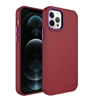 Uyumlu Model Apple iPhone 12 Pro Max Kılıf Kamera Çerçeveli Arka Kısmı Temizlenebilir Kapak (Koyu Mor)