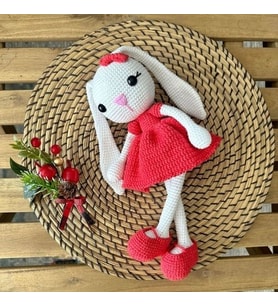 Zeynphobidunyam Amigurumi Uzunkulak Tavşan (Kırmızı)