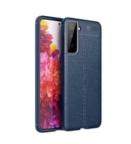 Galaxy S21 Plus Kılıf Zore Niss Deri Desenli Silikon Kılıf (Lacivert)