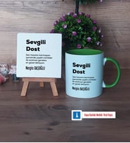 Arkadaşa Hediye Dekoratif Taş, Kupa Bardak Kırmızı Hediye (Model 13)