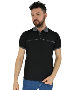Erkek Polo Yaka Tişört Waffle 2369 BGL-ST02792 (Siyah)