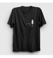 Presmono Unisex Beyaz Cat On The Wall Kedi T-Shirt 287848tt (Siyah)